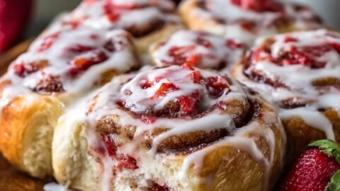 Strawberry Cheesecake Cinnamon Roll